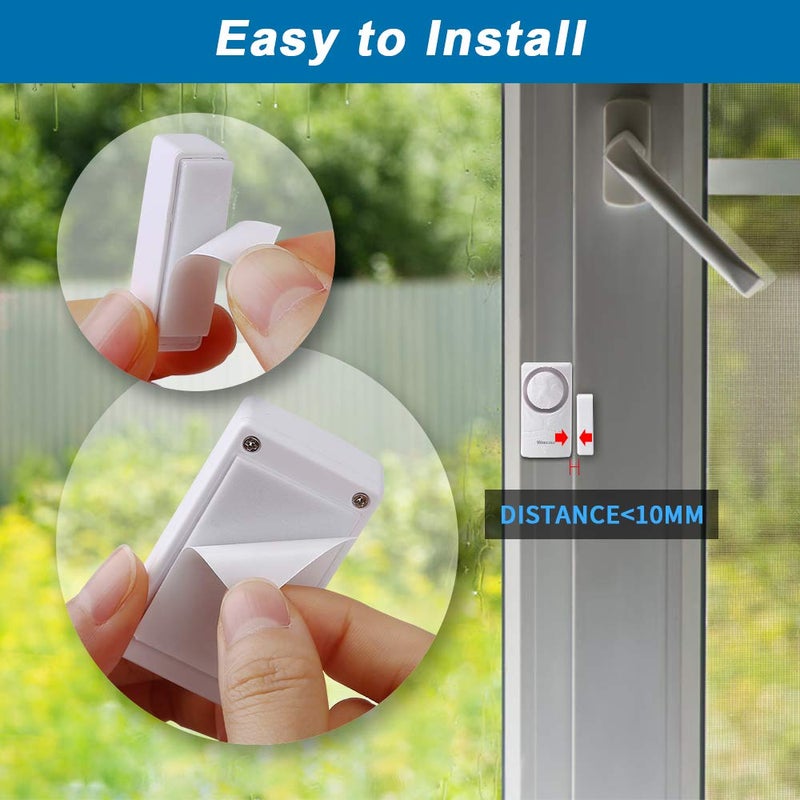 WSDCAM Door and Window Alarm for Home Wireless Alarms Security System Magnetic Alarm Sensor Close Door Reminder Loud 110 dB, 4-in-1 Mode Window Alarms 10 Pack - Image 5